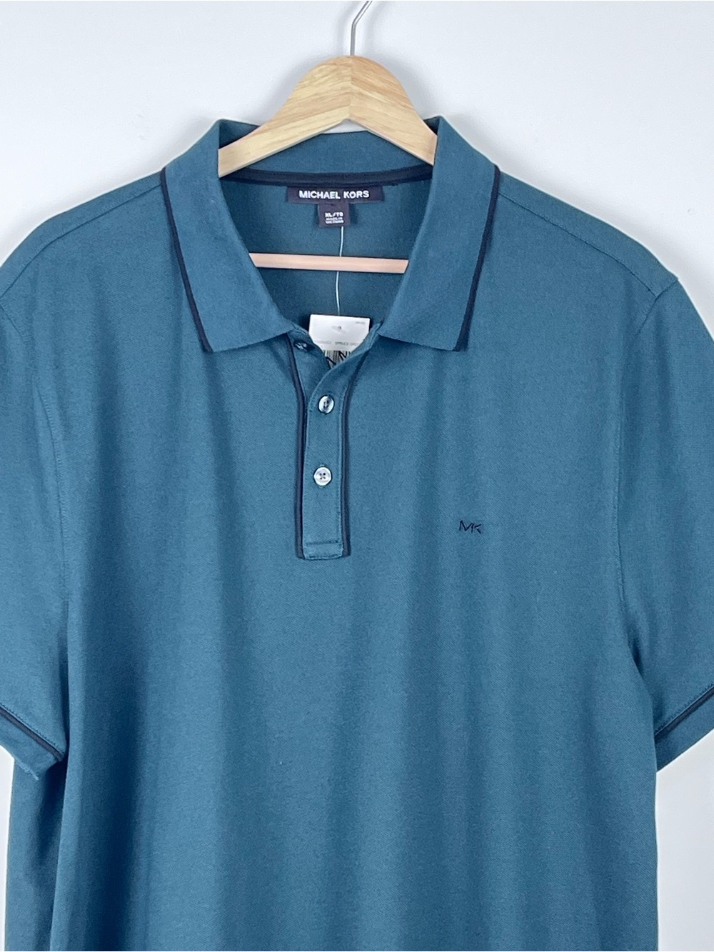 NWT Michael Kors Men's Cotton Blend Polo with Embroidered Logo Size XL; Preppy - Picture 2 of 14